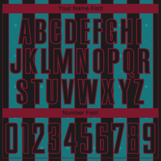 Black Custom Jersey Teal-Crimson Sports Uniform Sublimation Line Soccer Pinstripe