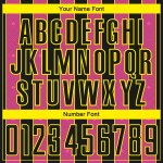 Yellow Sports Soccer Sublimation Custom Line Black Jersey Pink-Light Pinstripe Uniform