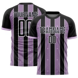 Line Pinstripe Jersey Purple-White Light Black Sports Soccer Sublimation Uniform Custom