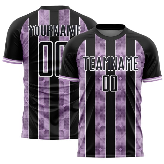 Line Pinstripe Jersey Purple-White Light Black Sports Soccer Sublimation Uniform Custom