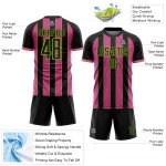 Line Uniform Jersey Black Soccer Custom Pink-Neon Pinstripe Sports Green Sublimation