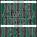 Custom Kelly Sublimation Black Jersey Green-White Line Sports Uniform Soccer Pinstripe