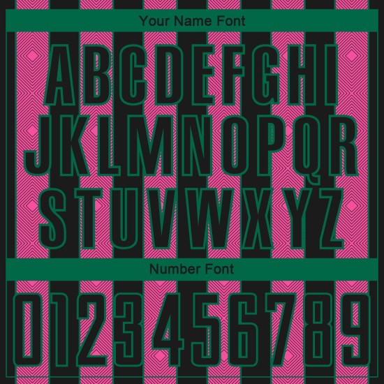 Sublimation Uniform Sports Soccer Green Line Jersey Pinstripe Custom Pink-Kelly Black