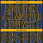 Jersey Black Line Sublimation Sports Uniform Custom Soccer Thunder Blue-Gold Pinstripe