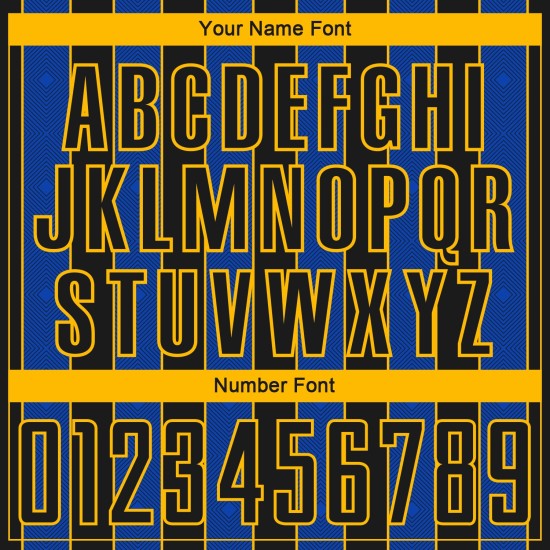 Jersey Black Line Sublimation Sports Uniform Custom Soccer Thunder Blue-Gold Pinstripe