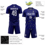 Custom Sublimation Navy Uniform Jersey Soccer White-Gold