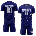 Custom Sublimation Navy Uniform Jersey Soccer White-Gold