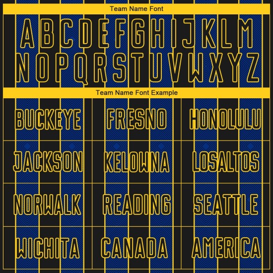 Pinstripe Royal-Yellow Jersey Sports Custom Soccer Line Uniform Sublimation Black