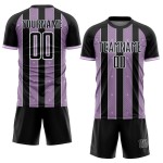 Line Pinstripe Jersey Purple-White Light Black Sports Soccer Sublimation Uniform Custom