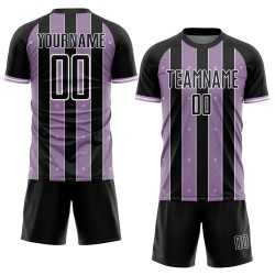 Line Pinstripe Jersey Purple-White Light Black Sports Soccer Sublimation Uniform Custom
