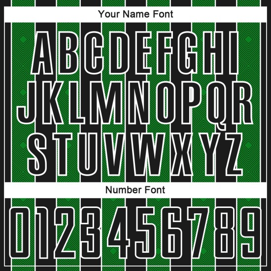 Soccer Pinstripe Line Jersey Sports Green-White Grass Custom Sublimation Black Uniform Soccer Pinstripe Line Jersey Sports Green-White Grass Custom Sublimation Black Uniform