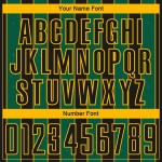 Sports Uniform Black Kelly Soccer Custom Jersey Pinstripe Line Green-Gold Sublimation