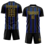 Pinstripe Royal-Yellow Jersey Sports Custom Soccer Line Uniform Sublimation Black