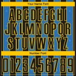 Powder Soccer Sports Line Sublimation Blue-Yellow Custom Pinstripe Uniform Black Jersey
