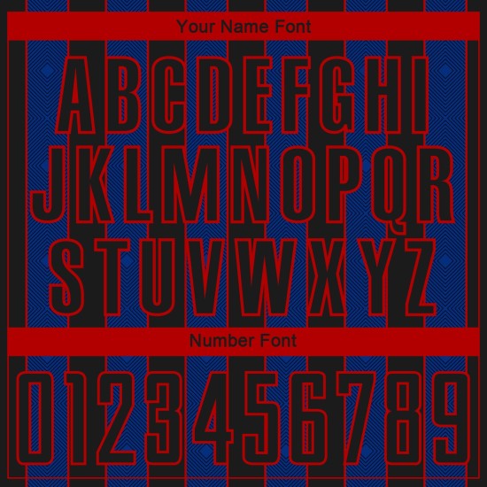 Black Soccer Line Uniform Custom Sublimation Jersey Pinstripe Sports Royal-Red