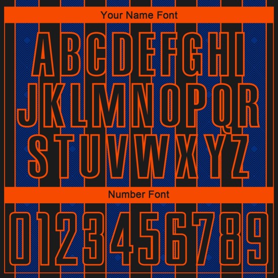 Royal-Orange Jersey Black Uniform Sports Sublimation Pinstripe Custom Soccer Line