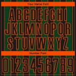 Pinstripe Sports Green-Orange Custom Sublimation Soccer Uniform Line Jersey Black