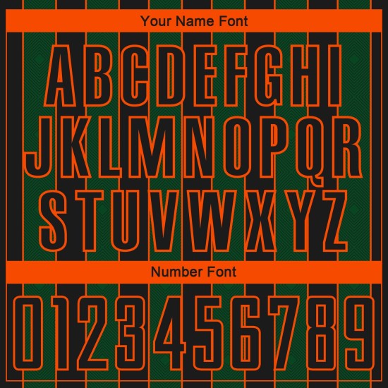 Pinstripe Sports Green-Orange Custom Sublimation Soccer Uniform Line Jersey Black
