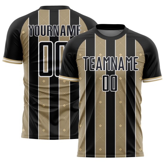 Sports Custom Pinstripe Uniform Gold-White Jersey Soccer Vegas Sublimation Line Black