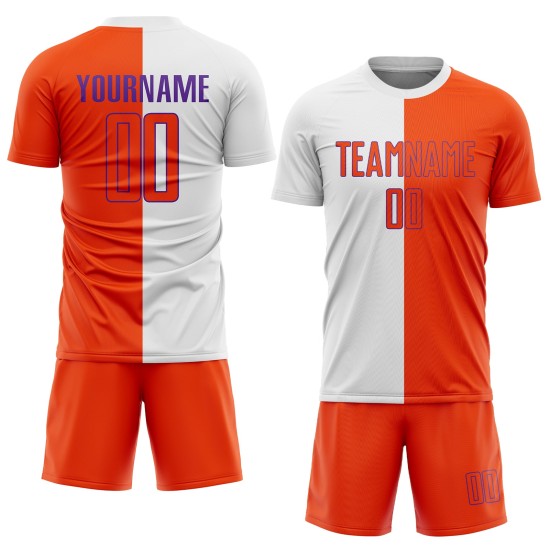 Jersey Orange-Purple Soccer Custom White Split Uniform Sublimation Fashion