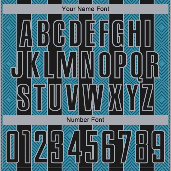 Custom Blue-Gray Line Uniform Sublimation Black Sports Soccer Pinstripe Panther Jersey