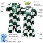 Uniform Soccer Custom Green Plaid White Jersey Sublimation