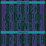 Sports Uniform Jersey Black Custom Soccer Pinstripe Line Sublimation Purple-Teal