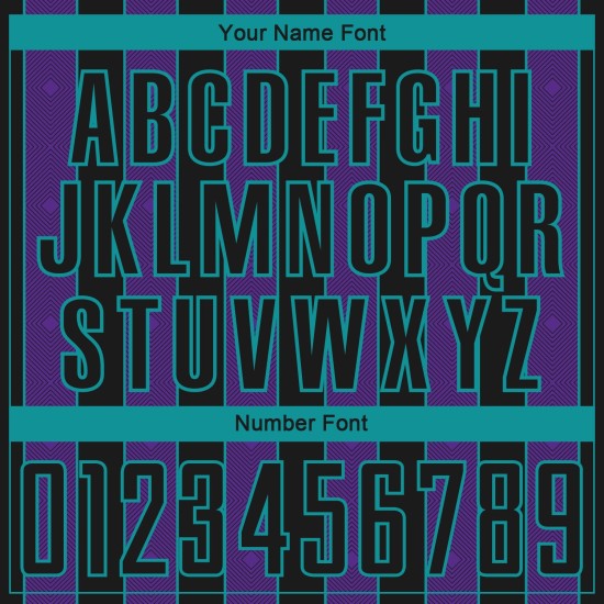 Sports Uniform Jersey Black Custom Soccer Pinstripe Line Sublimation Purple-Teal