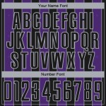 Jersey Sublimation Sports Custom Uniform Purple-Gray Line Black Soccer Pinstripe