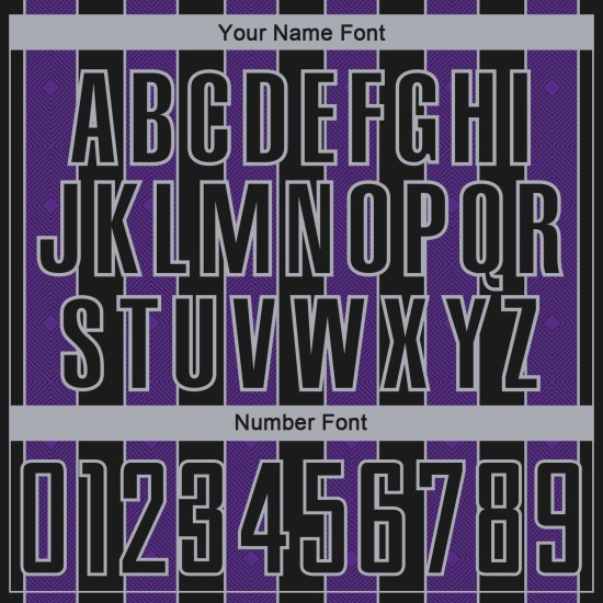 Jersey Sublimation Sports Custom Uniform Purple-Gray Line Black Soccer Pinstripe