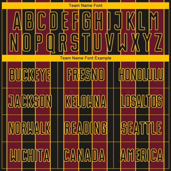 Custom Uniform Crimson-Gold Sublimation Jersey Sports Line Pinstripe Soccer Black