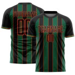Custom Black Line Green-Orange Soccer Jersey Pinstripe Uniform Sports Kelly Sublimation