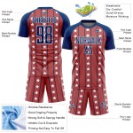 And Royal-White Uniform Sublimation Red Soccer Stripes Custom Stars Jersey