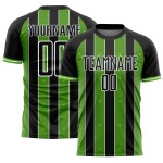 Jersey Custom Line Sublimation Green-White Black Pinstripe Uniform Sports Aurora Soccer