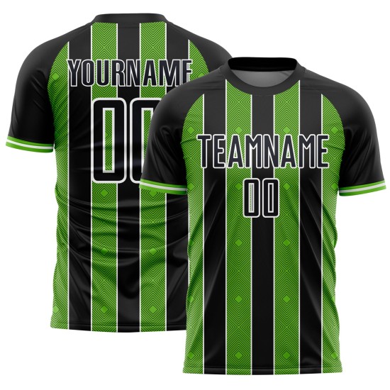 Jersey Custom Line Sublimation Green-White Black Pinstripe Uniform Sports Aurora Soccer