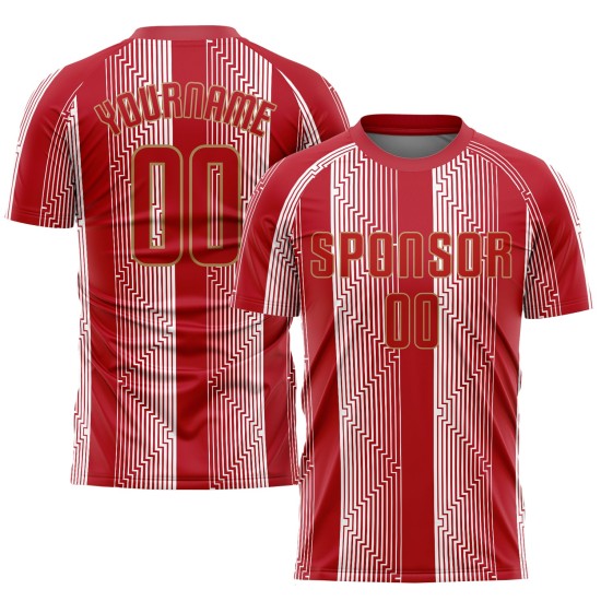 Gold Uniform Custom Sublimation Soccer Jersey Red-Old Red