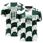 Uniform Soccer Custom Green Plaid White Jersey Sublimation