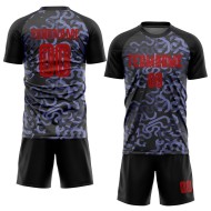 Black Soccer Red-Purple Uniform Custom Jersey Third Sublimation