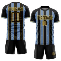 Uniform Black Custom Light Line Jersey Blue-Yellow Sports Sublimation Pinstripe Soccer Uniform Black Custom Light Line Jersey Blue-Yellow Sports Sublimation Pinstripe Soccer
