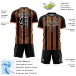 Custom Uniform Soccer Jersey Texas Pinstripe Sports Orange-White Line Black Sublimation
