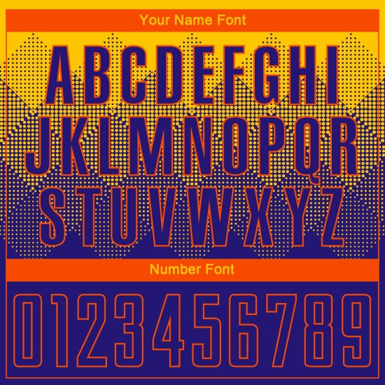 Purple-Orange Custom Sublimation Dark Gold Soccer Uniform Jersey