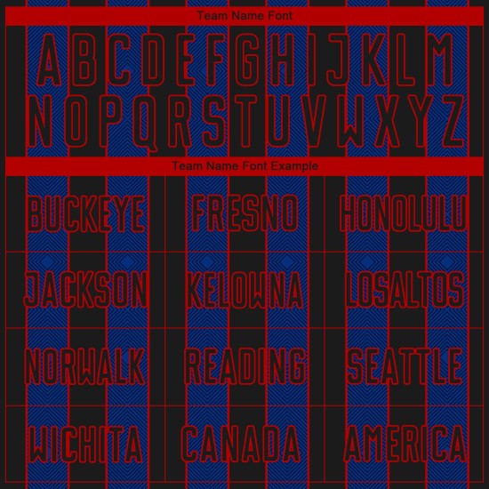 Black Soccer Line Uniform Custom Sublimation Jersey Pinstripe Sports Royal-Red