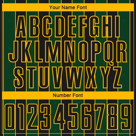 Jersey Sports Line Pinstripe Soccer Black Custom Sublimation Uniform Green-Gold