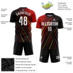 White Soccer Black-Gold Jersey Sublimation Red Custom Uniform