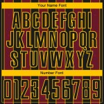 Custom Uniform Crimson-Gold Sublimation Jersey Sports Line Pinstripe Soccer Black