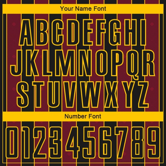 Custom Uniform Crimson-Gold Sublimation Jersey Sports Line Pinstripe Soccer Black