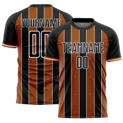 Custom Uniform Soccer Jersey Texas Pinstripe Sports Orange-White Line Black Sublimation