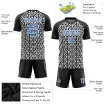 Soccer Uniform Jersey Custom Light Blue-White Black Sublimation