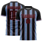 Sports Line Custom Jersey Black Pinstripe Blue-Red Light Uniform Soccer Sublimation