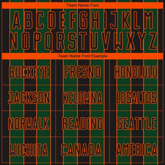 Pinstripe Sports Green-Orange Custom Sublimation Soccer Uniform Line Jersey Black